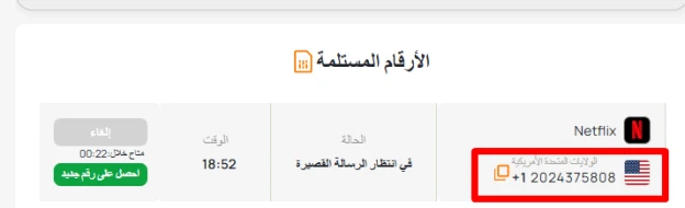 ارقام نتفليكس وهميه